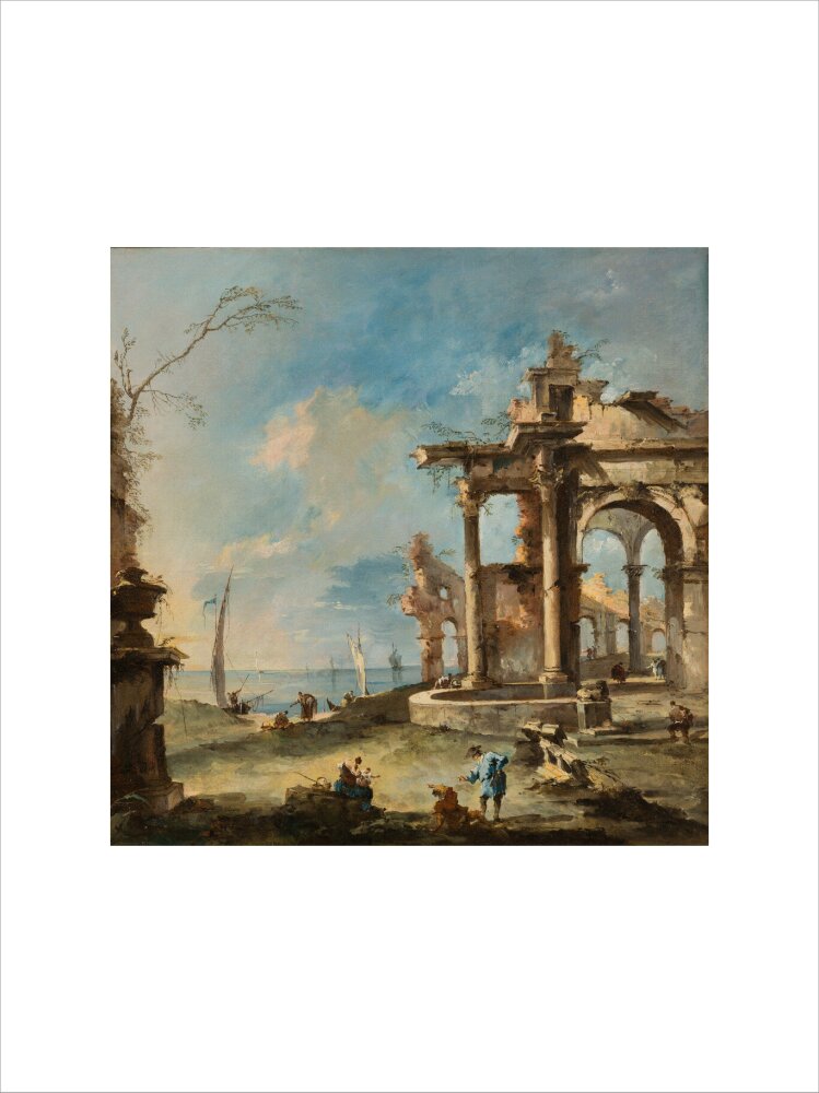 A Capriccio: Ruined Building by the Coast, with Figures