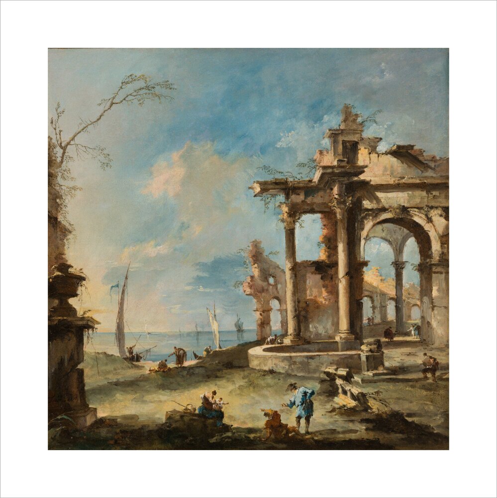 A Capriccio: Ruined Building by the Coast, with Figures