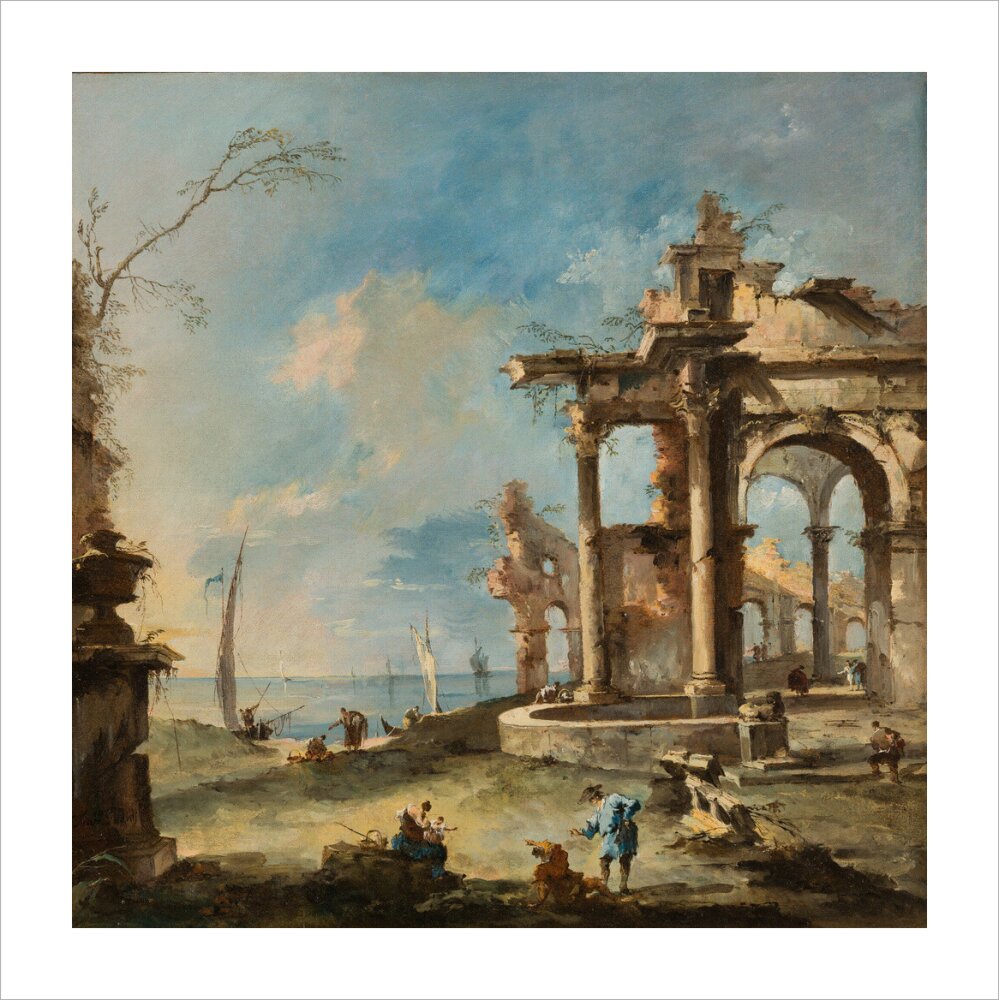 A Capriccio: Ruined Building by the Coast, with Figures