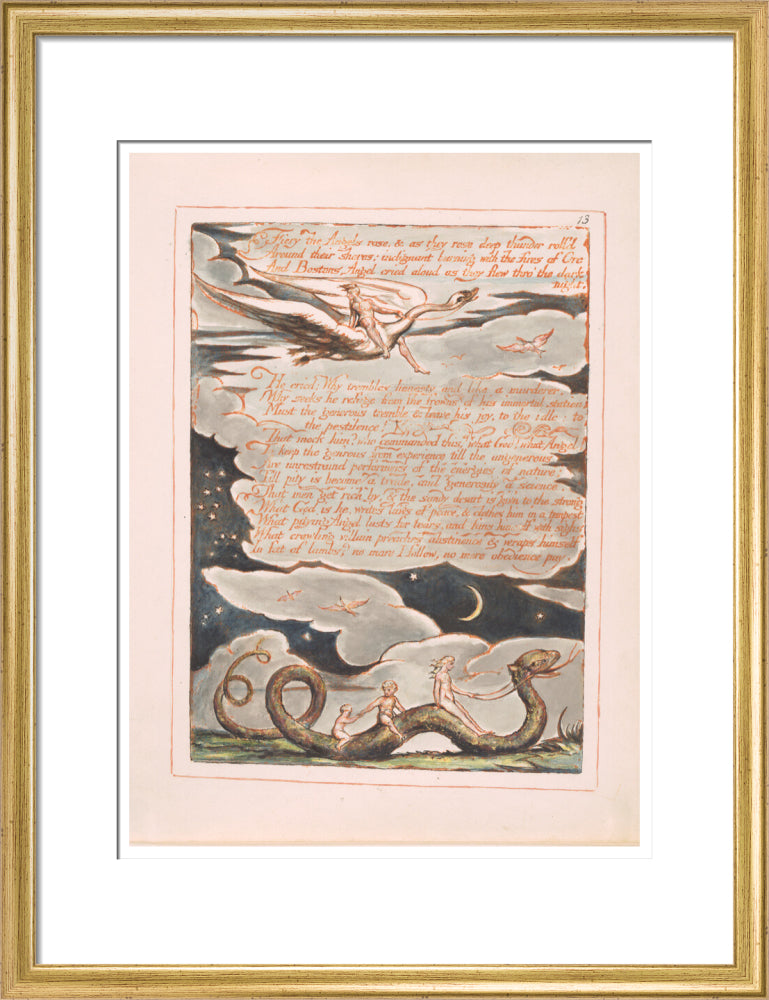 Fiery the Angels rose - Art print