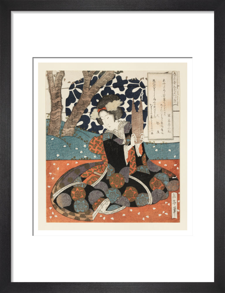 A female musician playing the sho - Art print
