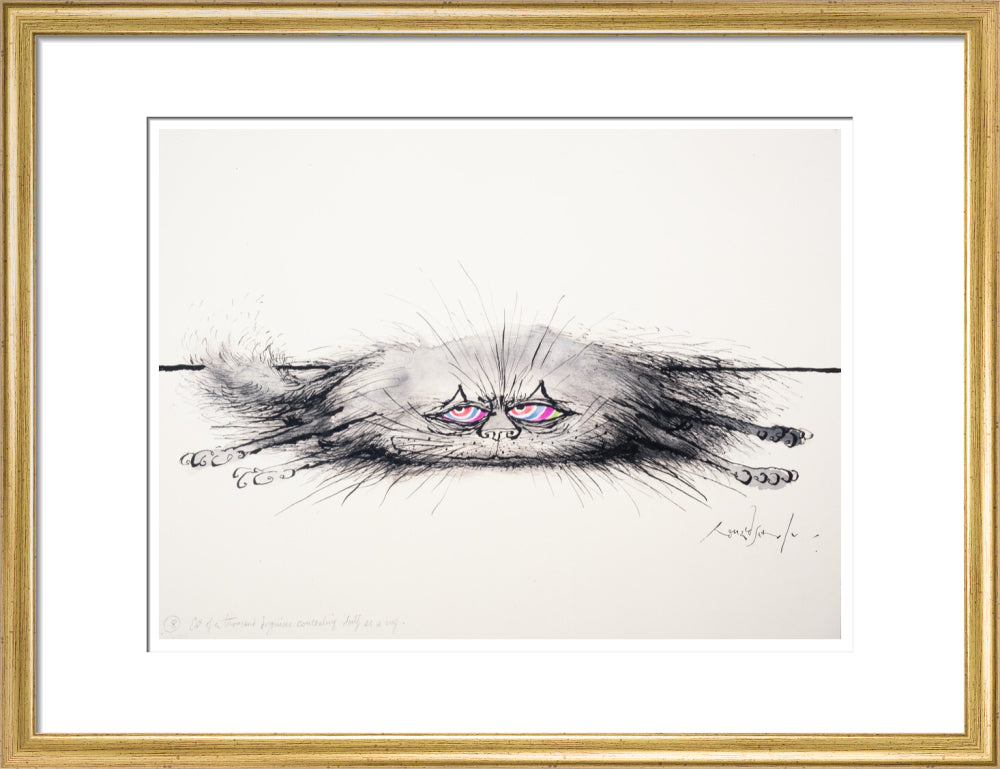Cat of a Thousand Disguises Concealing Itself as a Rug - Art print