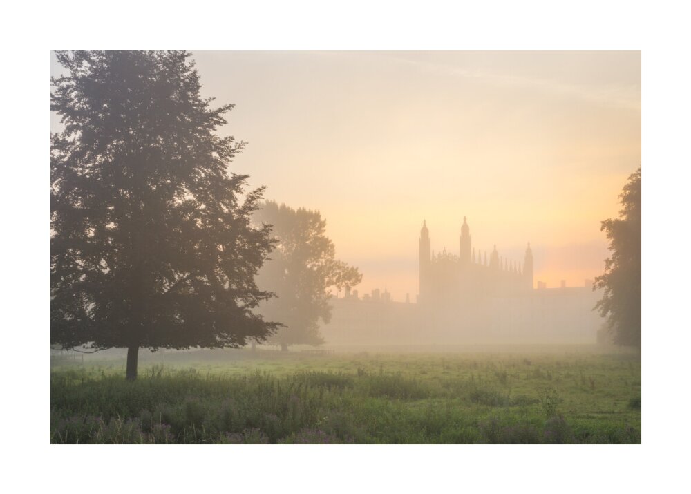 Art Print King's College in the Mist