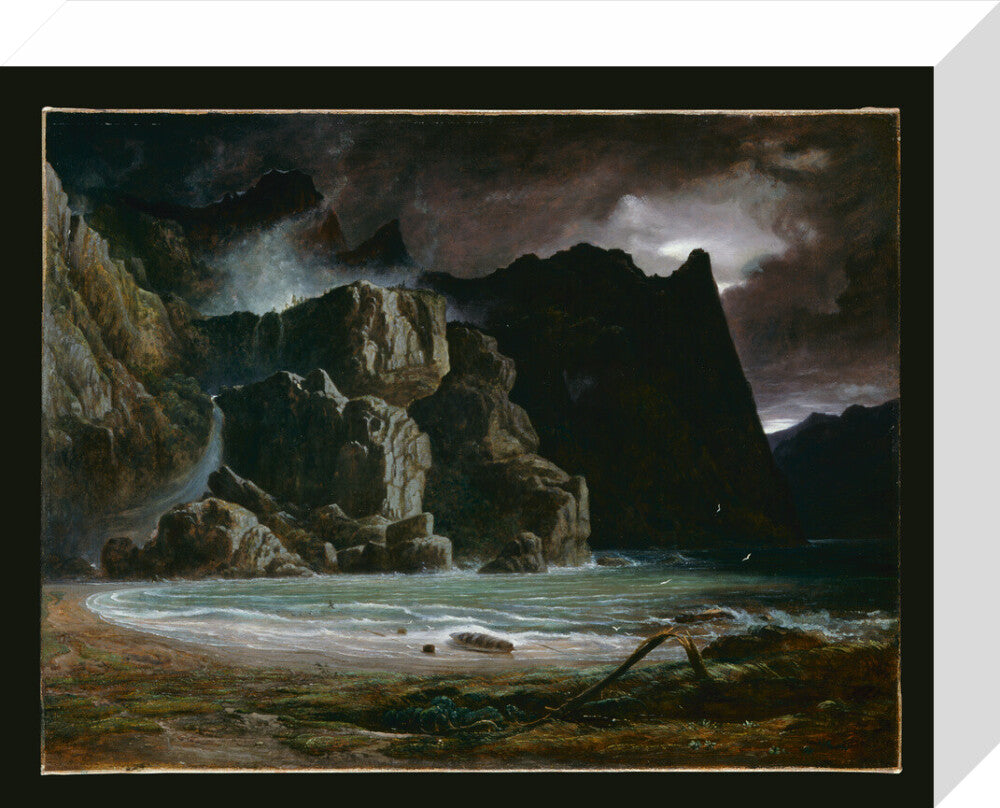 View of a Norwegian Lake Before the Sun has Dissipated the Early Morning Mist