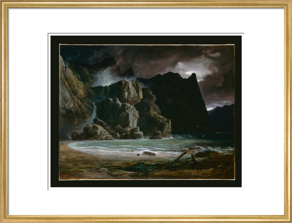 View of a Norwegian Lake Before the Sun has Dissipated the Early Morning Mist