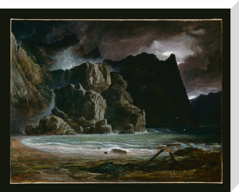 View of a Norwegian Lake Before the Sun has Dissipated the Early Morning Mist