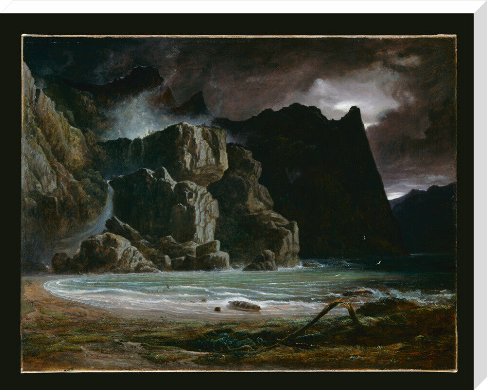 View of a Norwegian Lake Before the Sun has Dissipated the Early Morning Mist