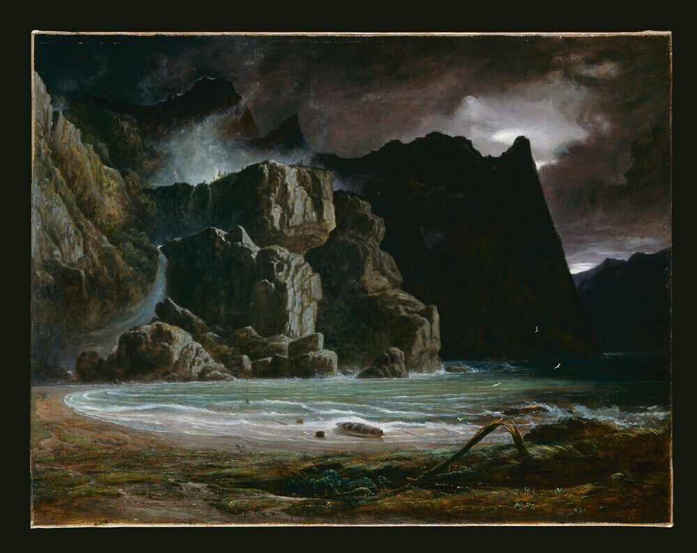 View of a Norwegian Lake Before the Sun has Dissipated the Early Morning Mist