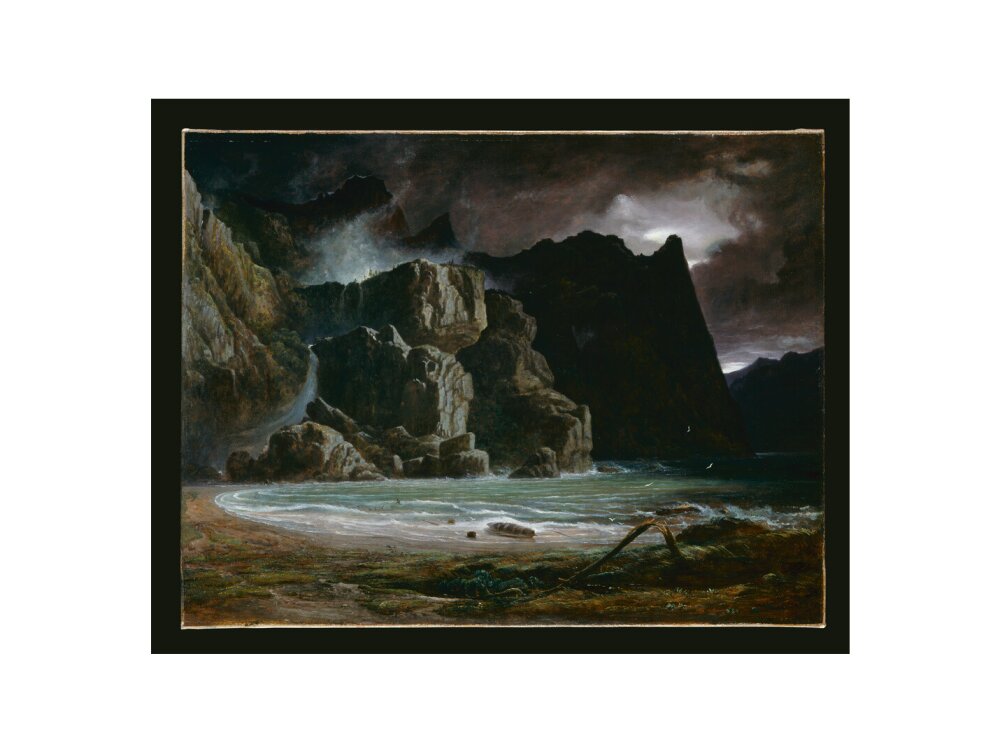 View of a Norwegian Lake Before the Sun has Dissipated the Early Morning Mist