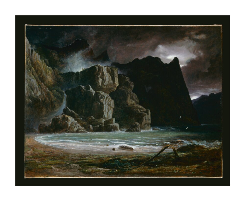 View of a Norwegian Lake Before the Sun has Dissipated the Early Morning Mist