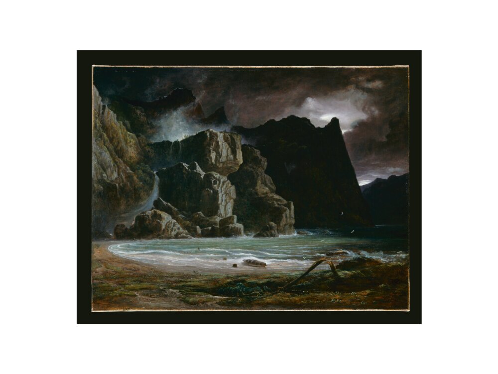 View of a Norwegian Lake Before the Sun has Dissipated the Early Morning Mist