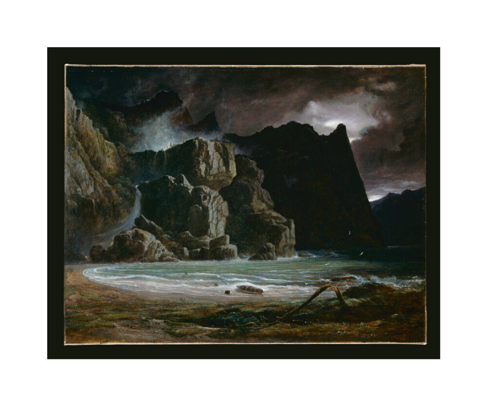 View of a Norwegian Lake Before the Sun has Dissipated the Early Morning Mist