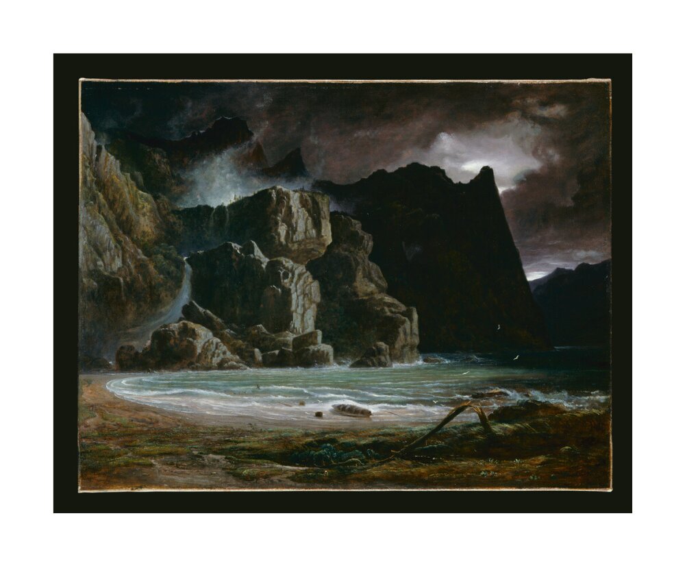 View of a Norwegian Lake Before the Sun has Dissipated the Early Morning Mist