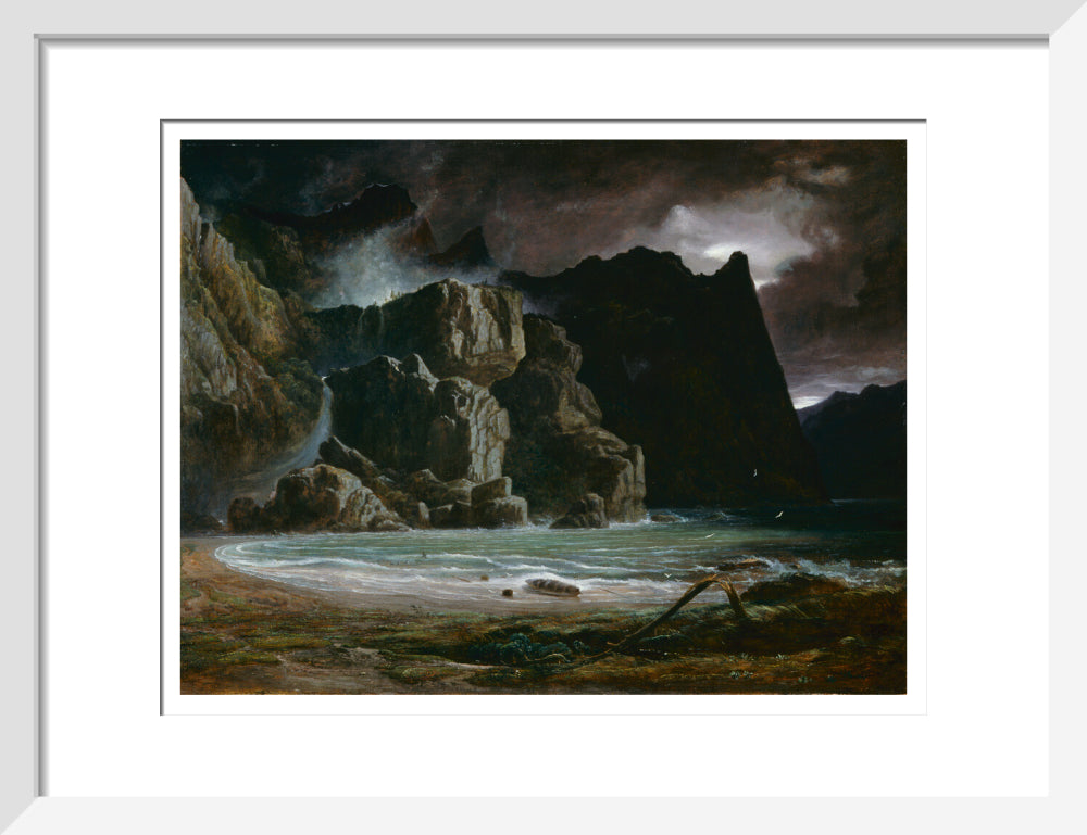 View of a Norwegian Lake Before the Sun has Dissipated the Early Morning Mist - Art print