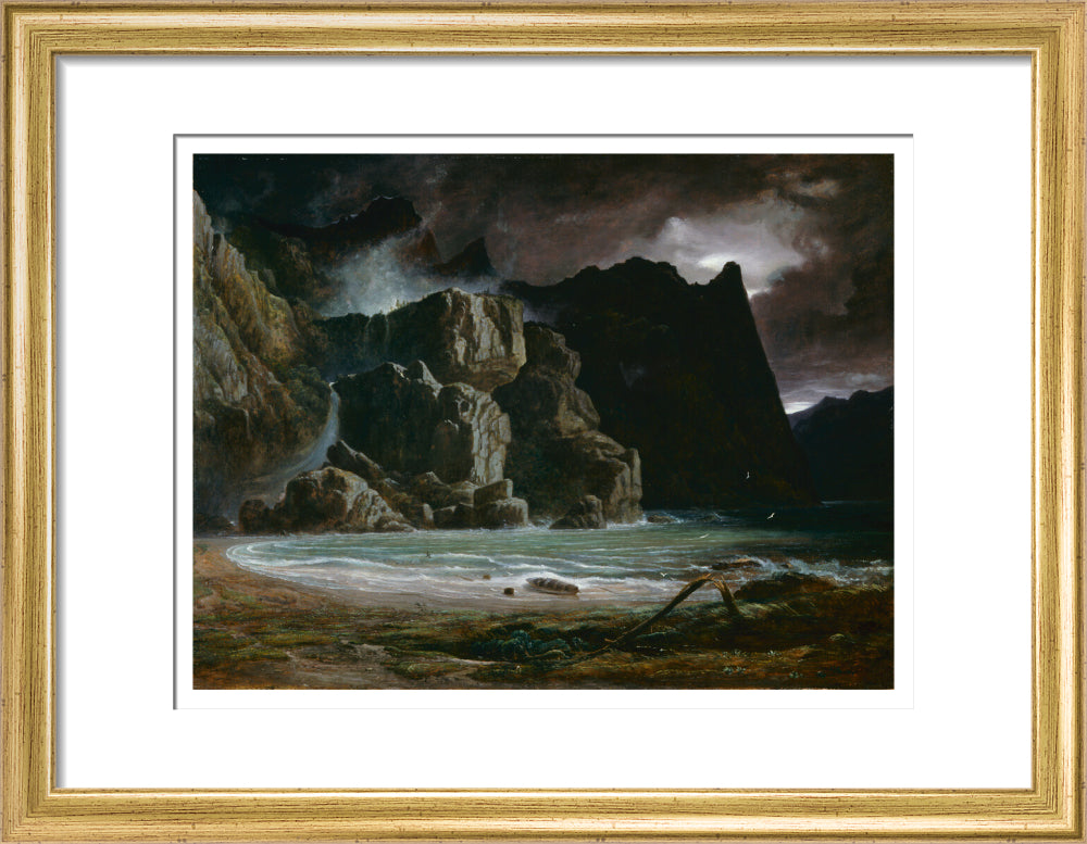 View of a Norwegian Lake Before the Sun has Dissipated the Early Morning Mist - Art print