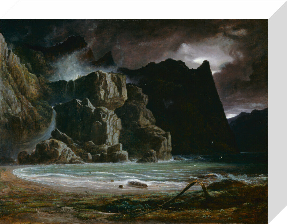 View of a Norwegian Lake Before the Sun has Dissipated the Early Morning Mist - Art print