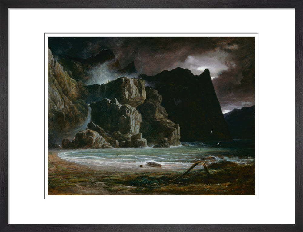 View of a Norwegian Lake Before the Sun has Dissipated the Early Morning Mist - Art print