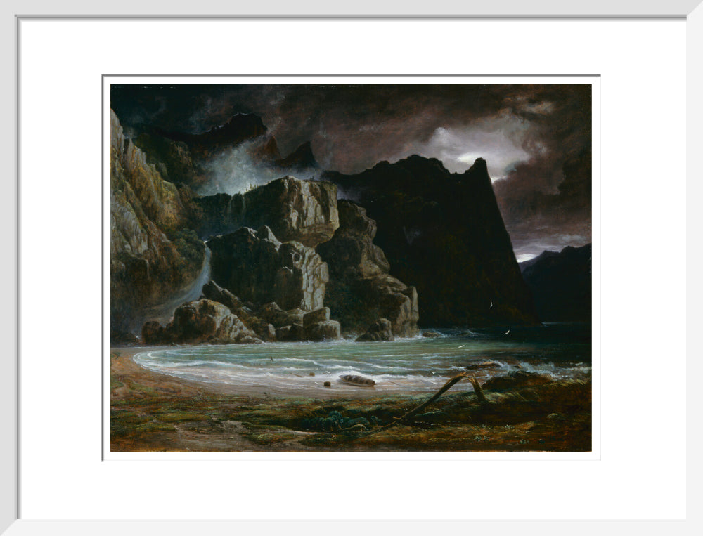 View of a Norwegian Lake Before the Sun has Dissipated the Early Morning Mist - Art print