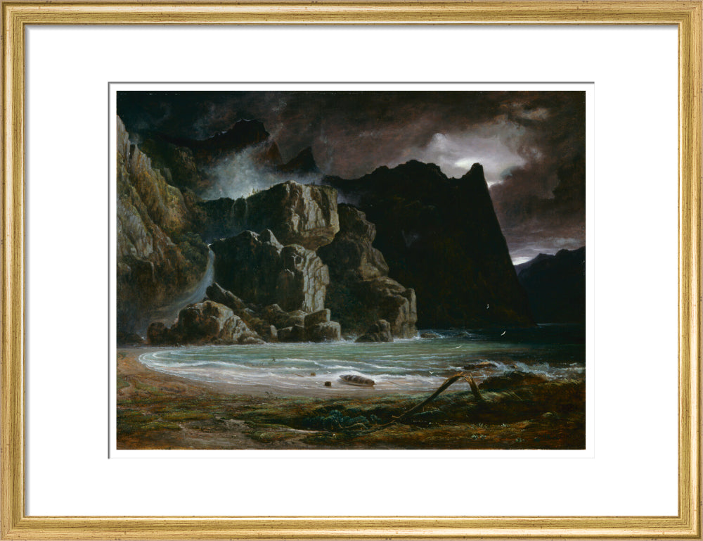 View of a Norwegian Lake Before the Sun has Dissipated the Early Morning Mist - Art print