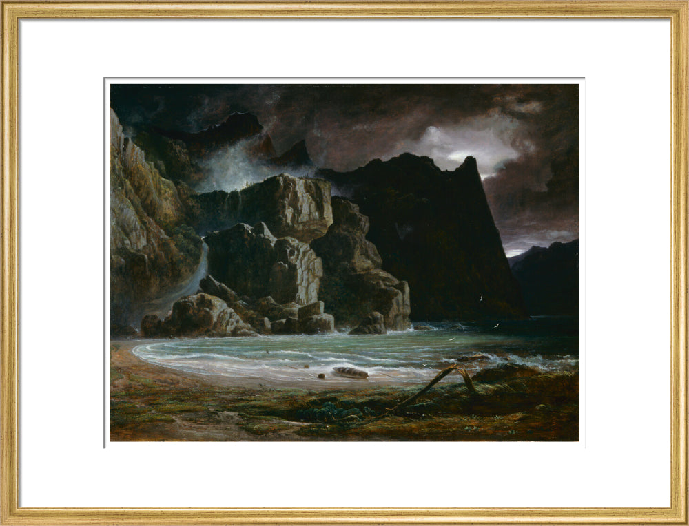 View of a Norwegian Lake Before the Sun has Dissipated the Early Morning Mist - Art print