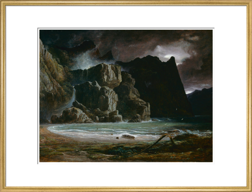 View of a Norwegian Lake Before the Sun has Dissipated the Early Morning Mist - Art print