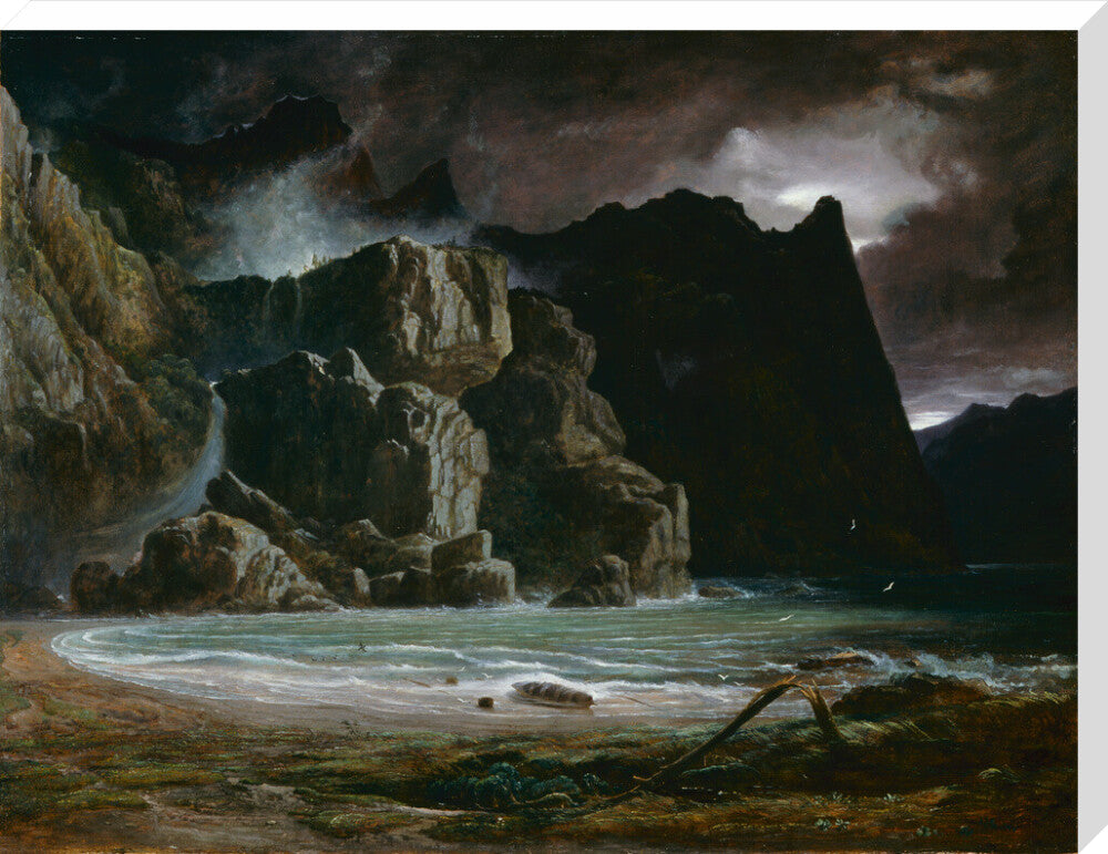 View of a Norwegian Lake Before the Sun has Dissipated the Early Morning Mist - Art print