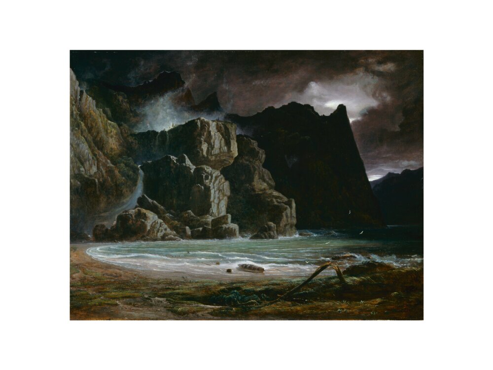 View of a Norwegian Lake Before the Sun has Dissipated the Early Morning Mist - Art print