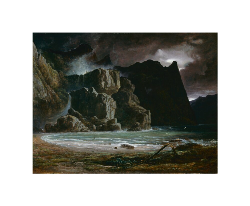 View of a Norwegian Lake Before the Sun has Dissipated the Early Morning Mist - Art print