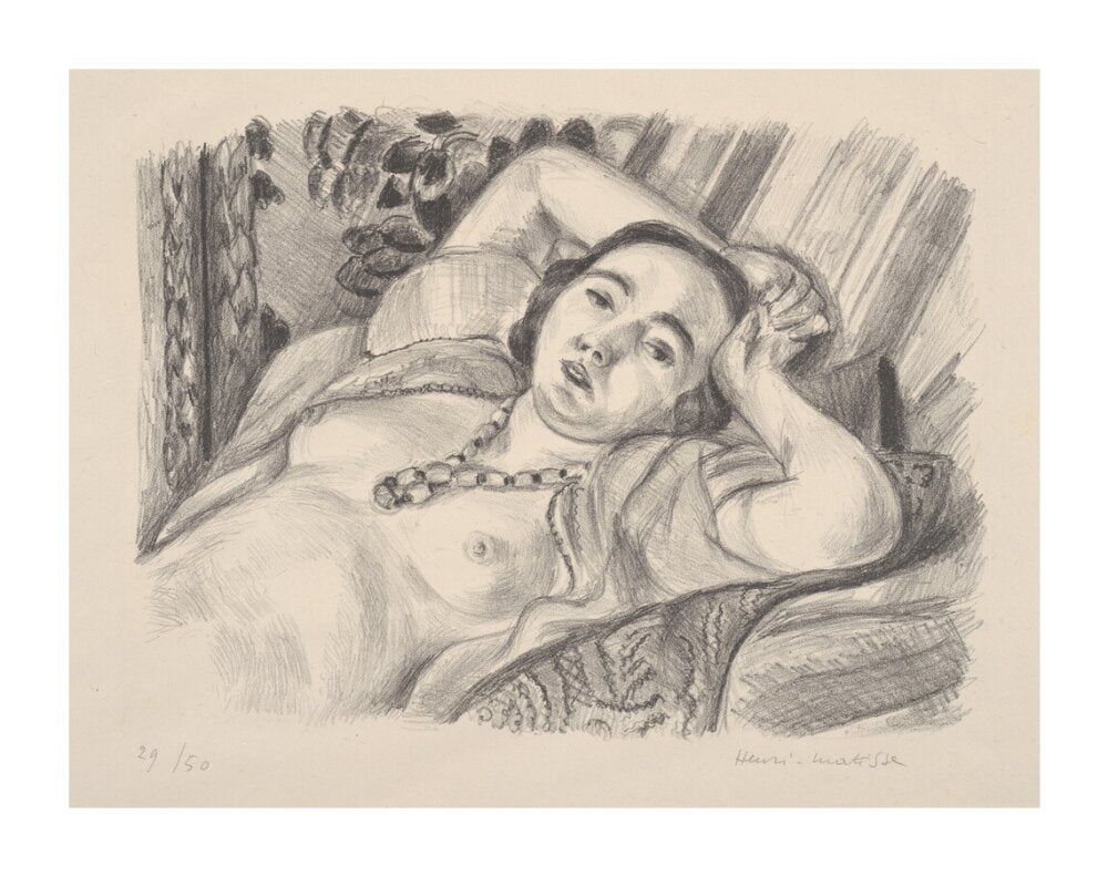 Odalisque with Necklace - Art print