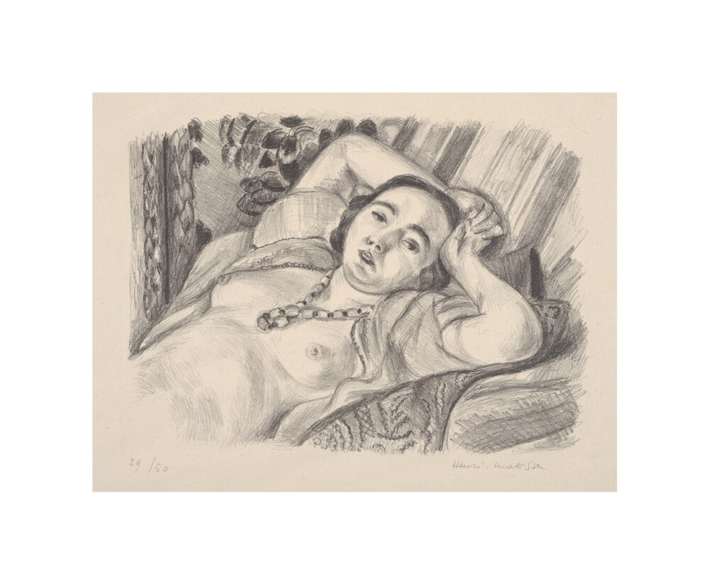 Odalisque with Necklace - Art print