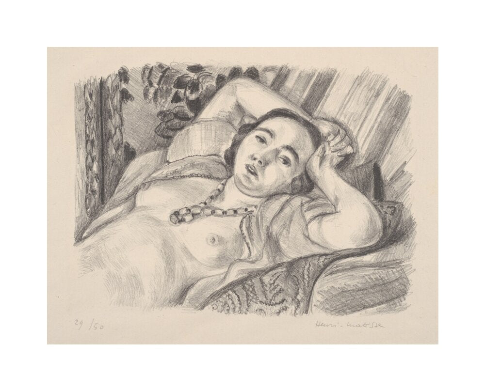Odalisque with Necklace - Art print