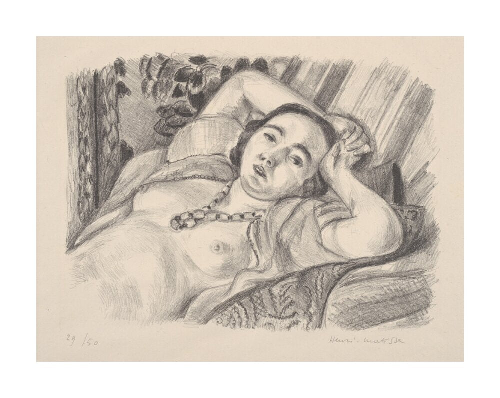 Odalisque with Necklace - Art print