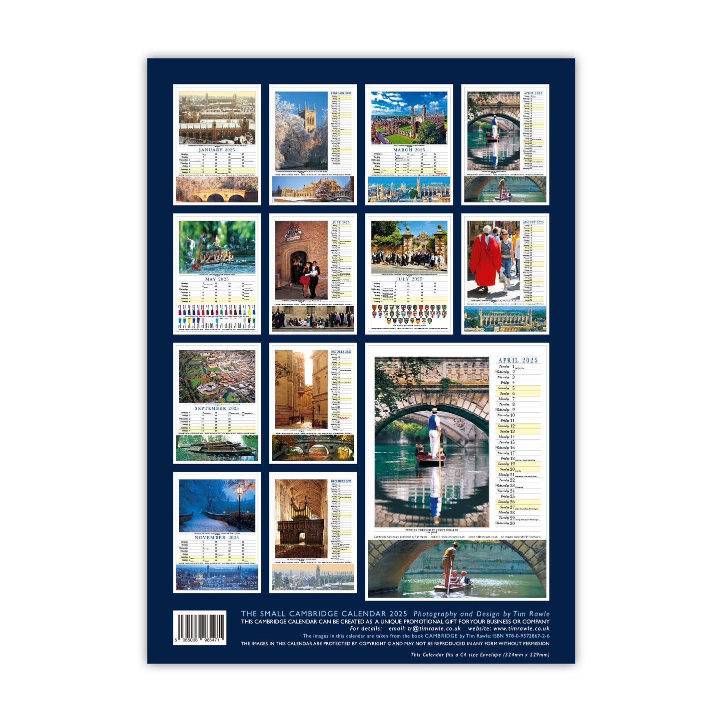 2025 Calendar Cambridge - Small