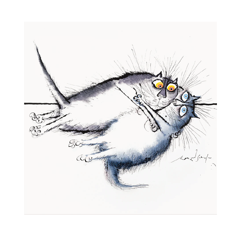 Two Cats Discover Love - Greeting Card