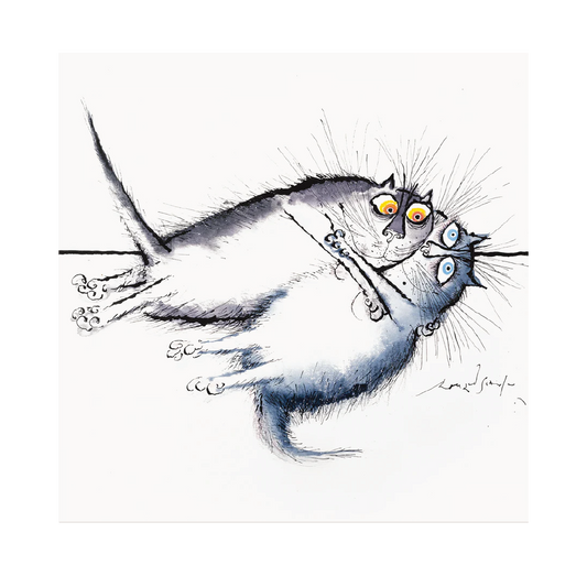 Two Cats Discover Love - Greeting Card