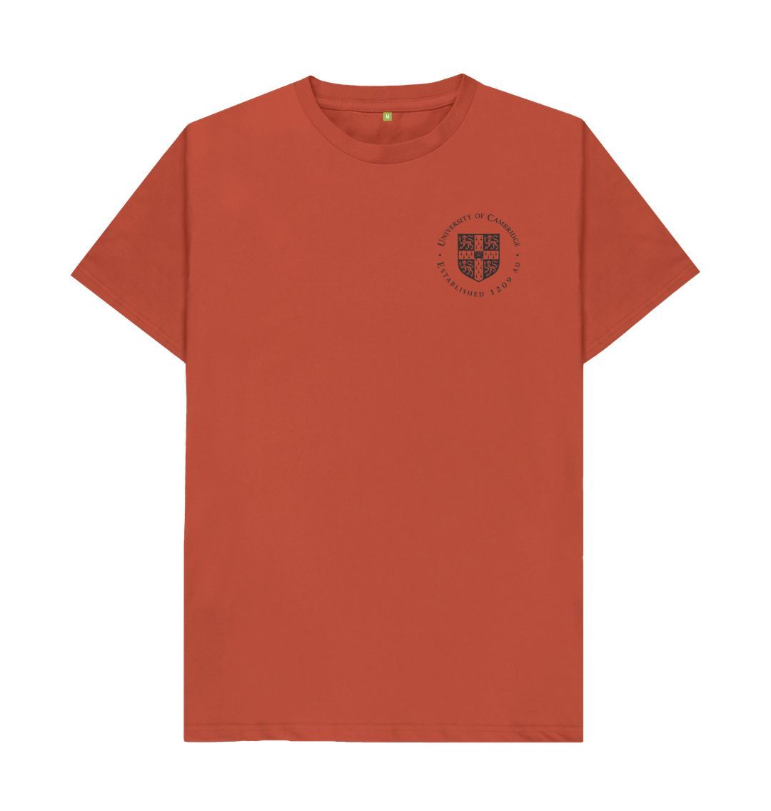 Rust Men's University of Cambridge Crew Neck Tee, Small Shield