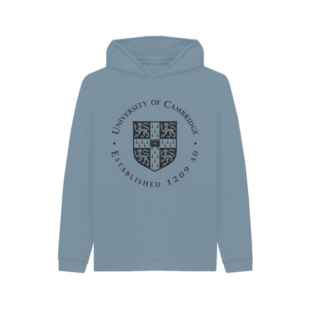Stone Blue Kids University of Cambridge Hoodie, Large Shield