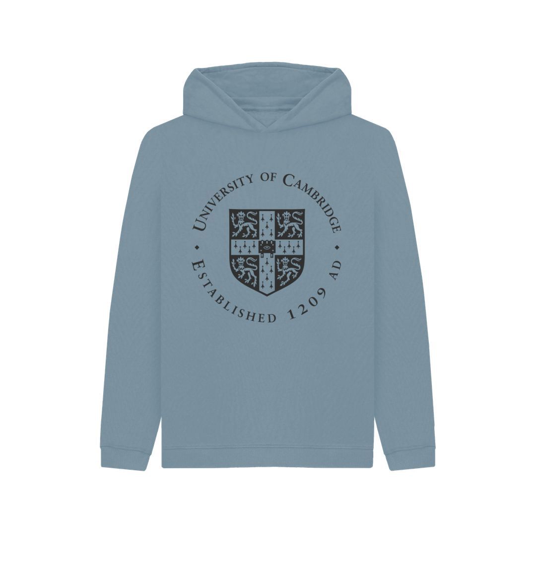 Stone Blue Kids University of Cambridge Hoodie, Large Shield