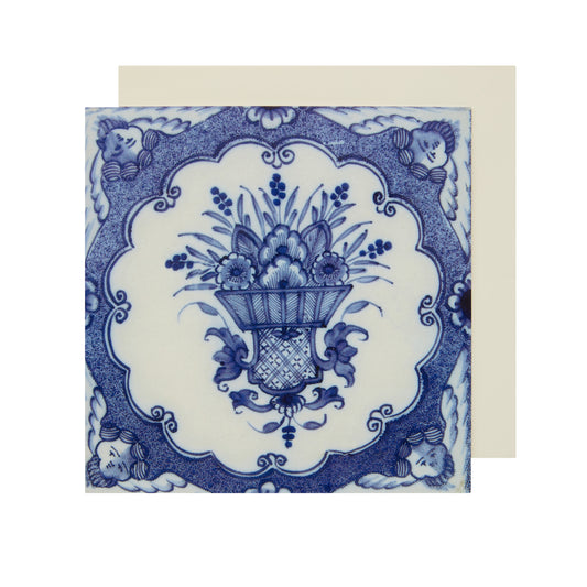 Basket of Flowers Tile - Greetings card