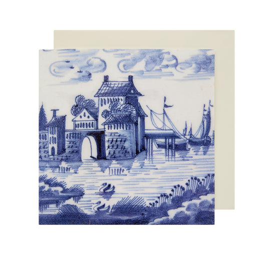 View of a River Tile - Greeting card