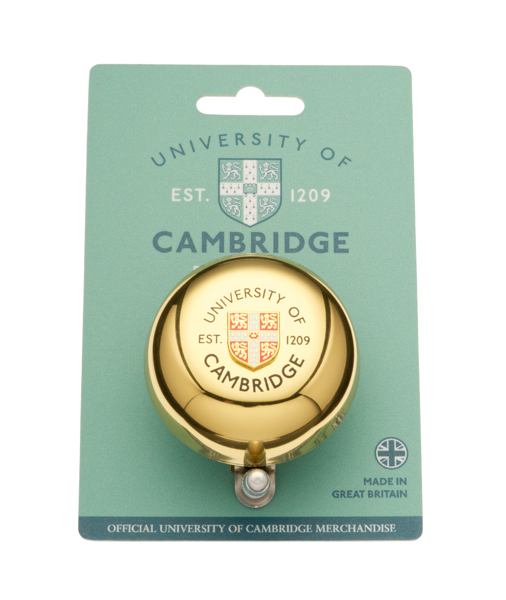 Bike bell with backing card, University of Cambridge.