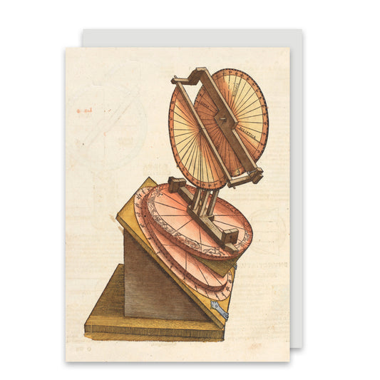 Standard greeting card with illustration of an astronomical instrument. From the collection of the Fitzwilliam Museum.