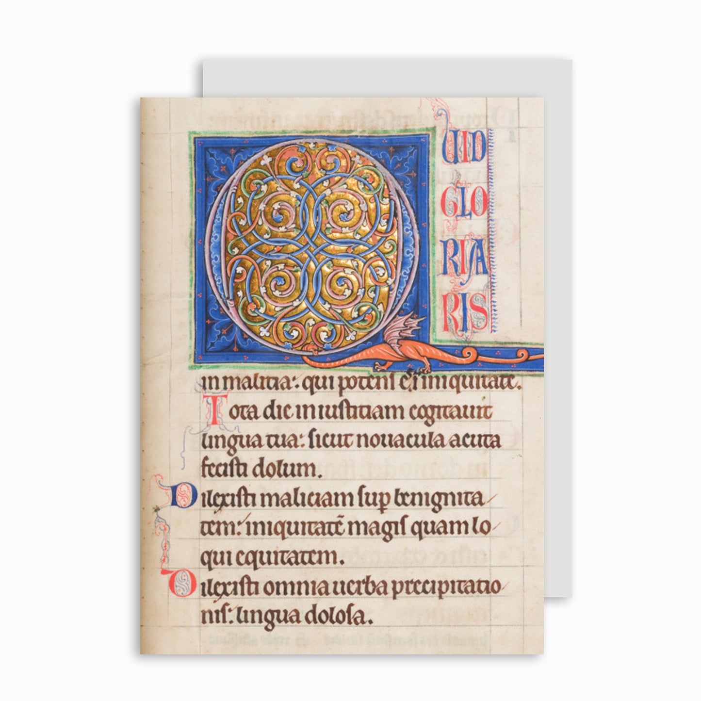 Peterborough Psalter Initial Q - Greeting card