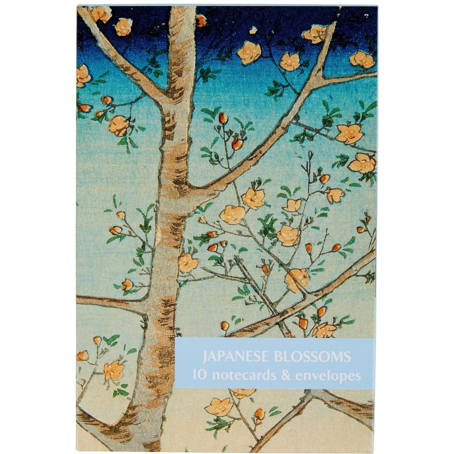 Notecard pack - Japanese Blossoms taken from woodblock prints. Detail from Fuji from Koshigaya in Musashi Province by Hiroshige. From the collection of the Fitzwilliam Museum, brought to you by CuratingCambridge.co.uk