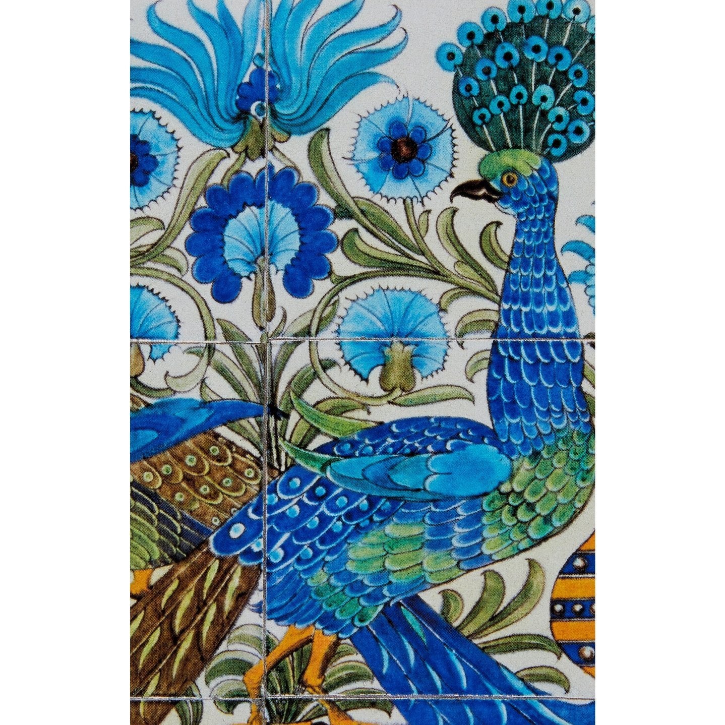 Notecard - peacocks tile by William de Morgan & Co. From the collection of the Fitzwilliam Museum, brought to you by CuratingCambridge.co.uk