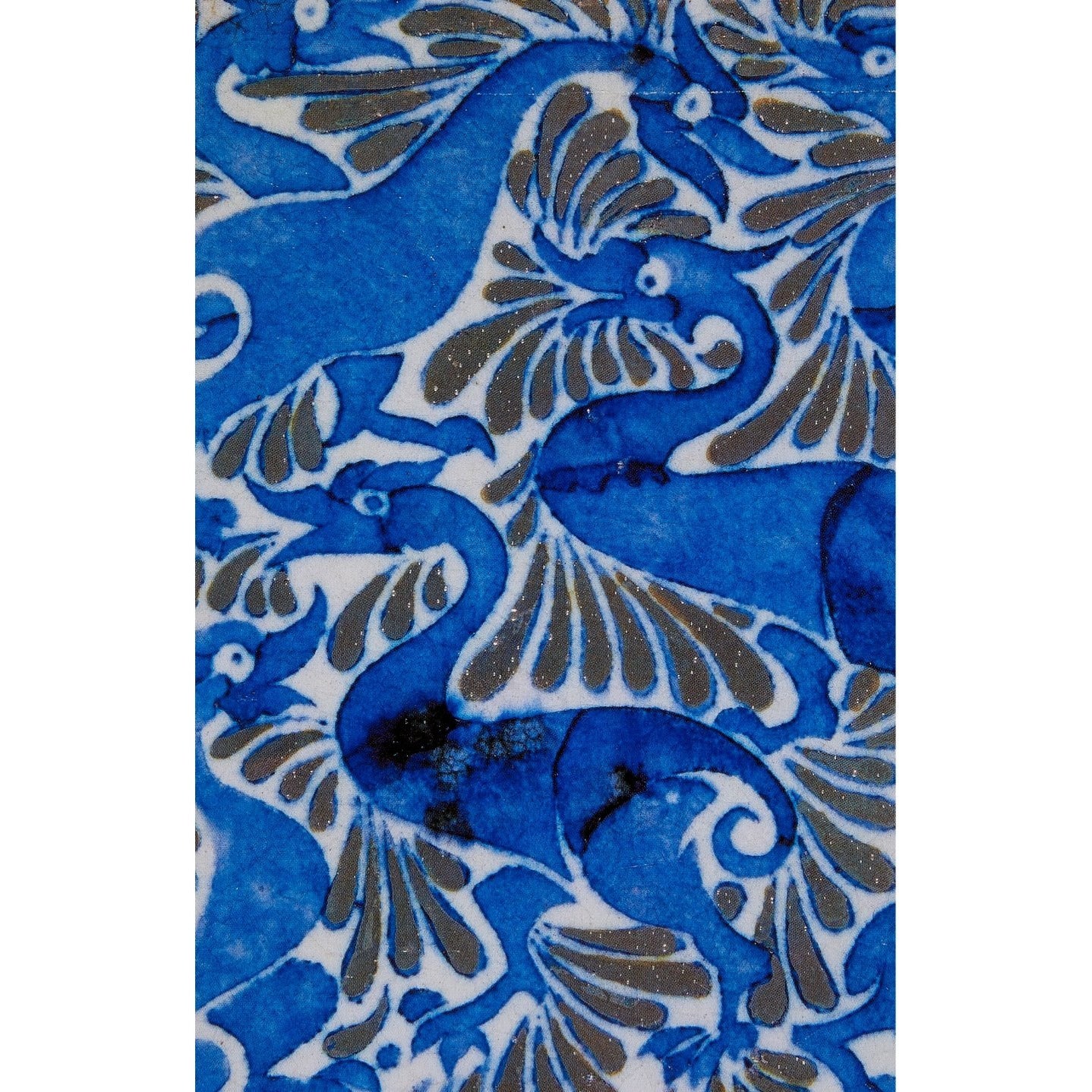 Notecard - blue and grey tile by William de Morgan & Co. From the collection of the Fitzwilliam Museum, brought to you by CuratingCambridge.co.uk