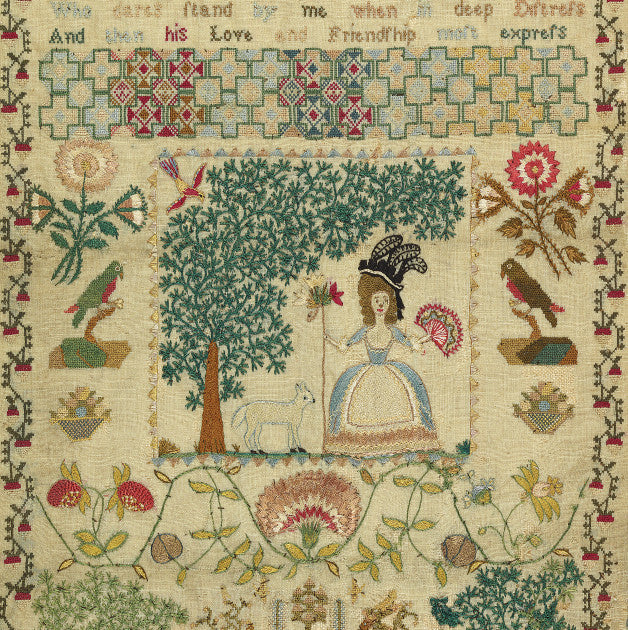 Sampler with Shepherdess - Greeting card