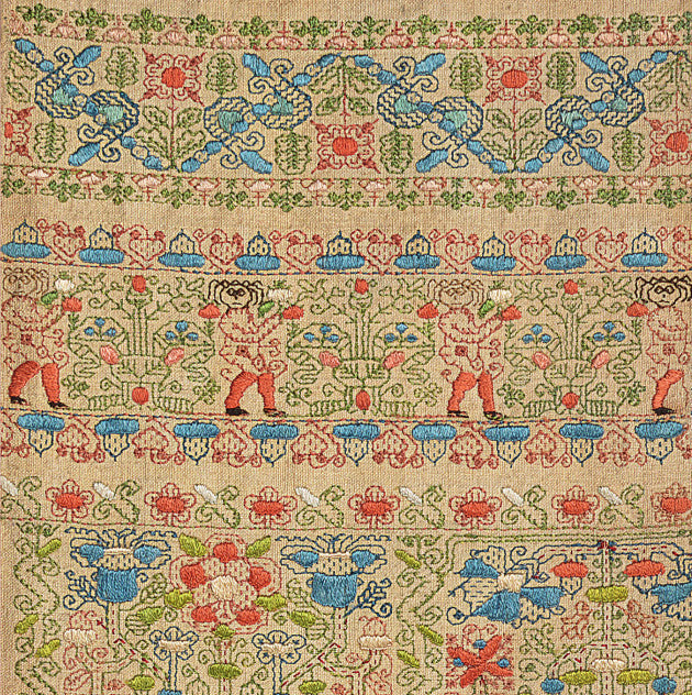 Sampler with Figures - Greeting card