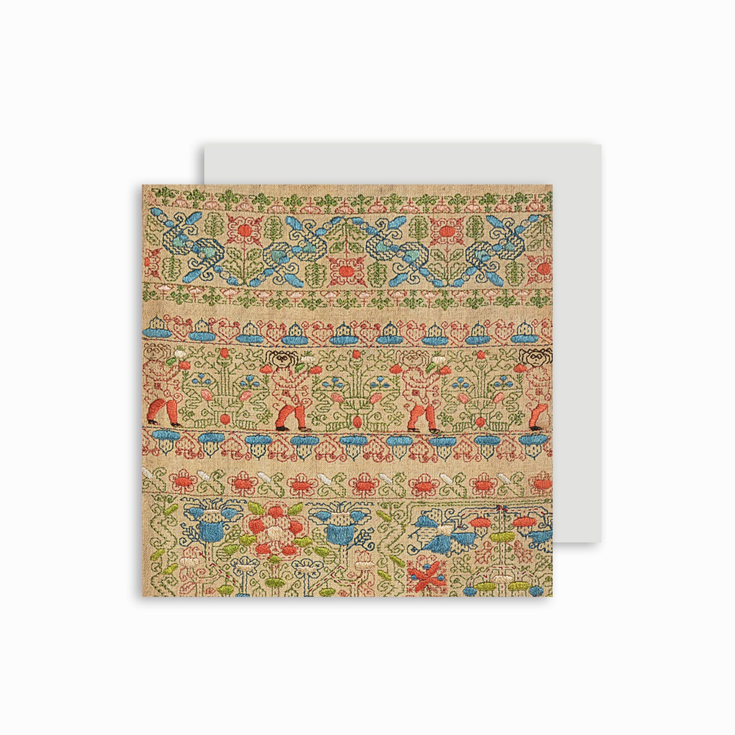 Sampler with Figures - Greeting card