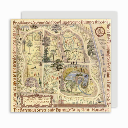 Map of Cambridge University Botanic Garden - Greetings card